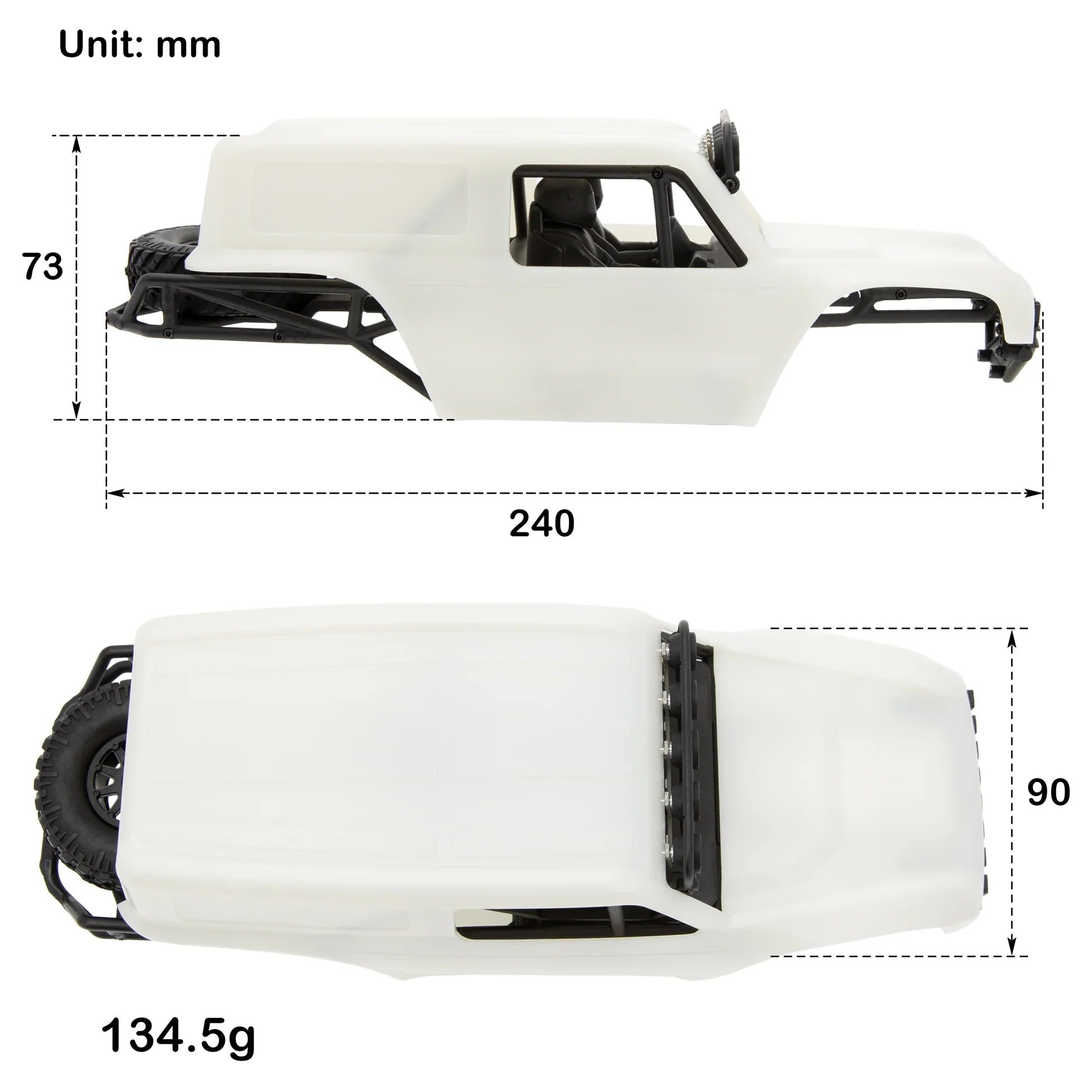 MEUS Racing MB18 Body & Chassis Frame Kit for TRX4M Defender Bronco K10 F150 High Trail - WHITE