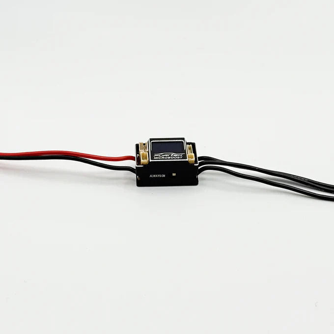FURITEK MICROBOOST 2S LiPo 25A/50A Brushless ESC for 1/24 & 1/28 Drift/Race Cars - Sensored/Sensorless, Black Color with LCD Display, Solderable and Wire Replaceable