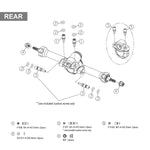 INJORA +3mm Planet Axles with Brass Steering Knuckles for 1/30 SCX30
