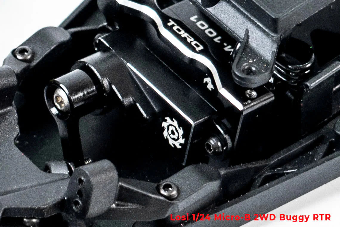 Losi 1/24 Micro-B 2WD Buggy RTR (Silver) With TORQ Coreless Titanium Gear 7g Micro Servo, aluminum servo horn & Servo Mount - Big Savings $18.64 Off