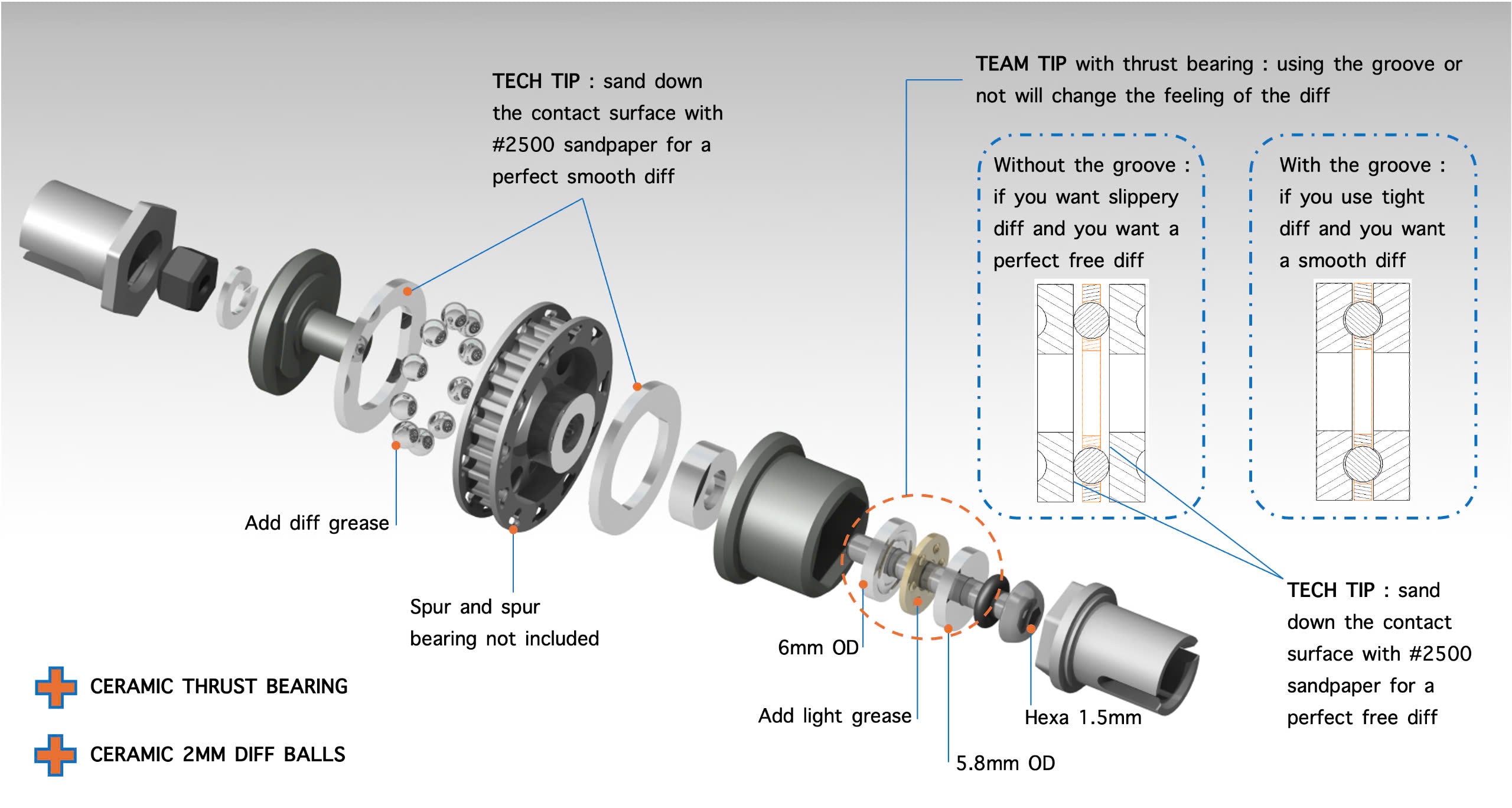 RTB aluminium ceramic ball diff