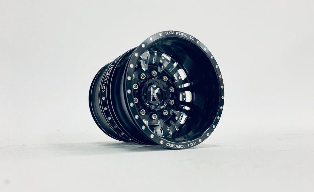 CKD0601 KG1 KD004 DUEL CNC Metal Front Dually Wheel (2 pcs, w/cap. decal & screws) - HeliDirect